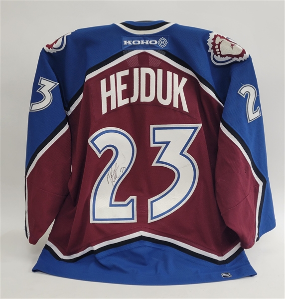 Milan Hejduk Colorado Avalanche Game Used & Autographed Jersey w/ Letter of Provenance
