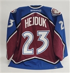 Milan Hejduk Colorado Avalanche Game Used & Autographed Jersey w/ Letter of Provenance