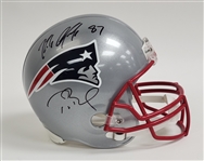 Tom Brady & Rob Gronkowski Dual Autographed New England Patriots Full Size Replica Helmet Beckett & TriStar
