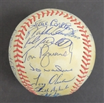1987 Minnesota Twins World Series Championship Team Signed OAL Baseball w/ HOFers Puckett Blyleven Oliva & Carlton Beckett LOA