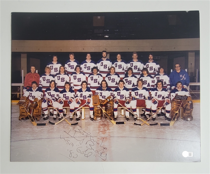 Herb Brooks Autographed & Extensively Inscribed 16x20 Photo w/ Beckett LOA