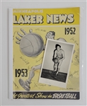 George Mikan Autographed 3x5 Photo Postcard Beckett & 1952 Minneapolis Lakers Program