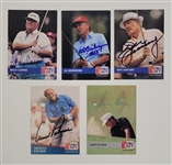 Lot of 5 Autographed Pro Set Golf Cards w/ Arnold Palmer Beckett