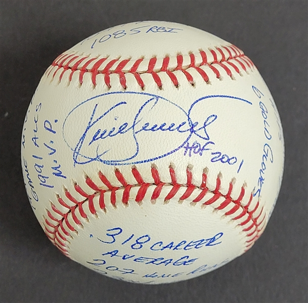 Kirby Puckett Autographed & Multi-Inscribed Stat Baseball w/ JSA LOA