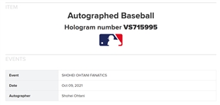 Shohei Ohtani Autographed Full Name OML Baseball MLB & Fanatics