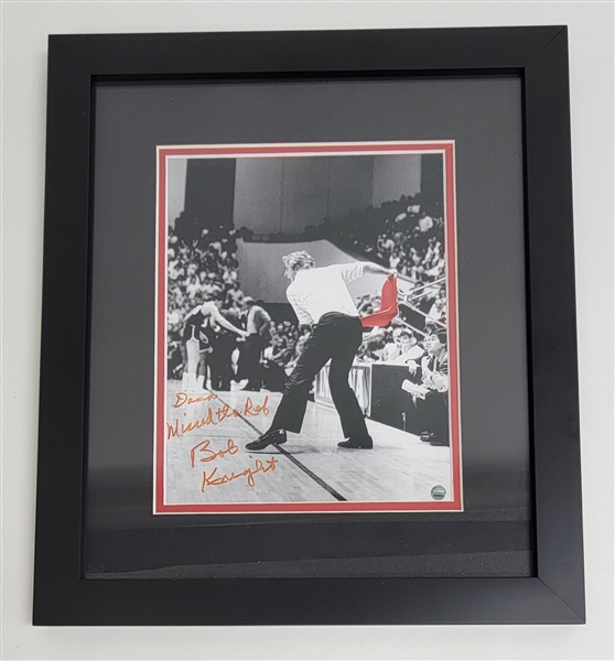 Bobby Knight Autographed & Rare "Damn Missed the Ref" Inscribed Framed 8x10 Photo Steiner