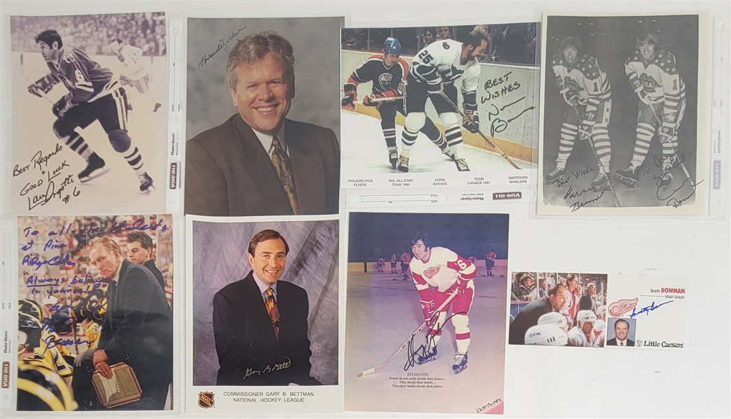 Lot of 19 Hockey Players, Coaches, & Executives Autographed 8x10 Photos w/ Detailed Letter of Provenance