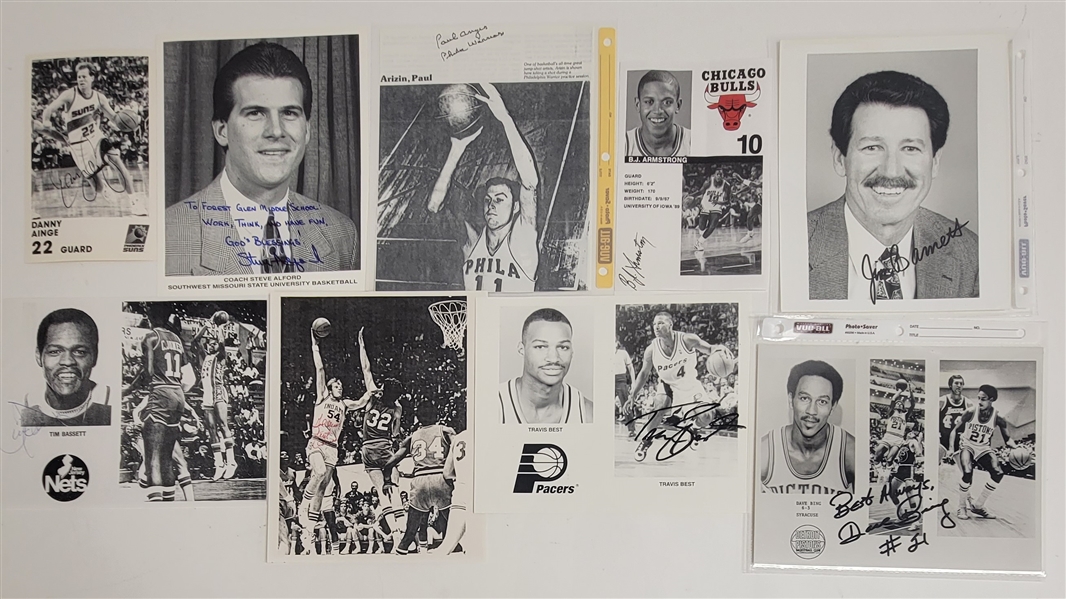 Lot of 20 Basketball Players & Coaches Autographed 8x10 Photos w/ Detailed Letter of Provenance