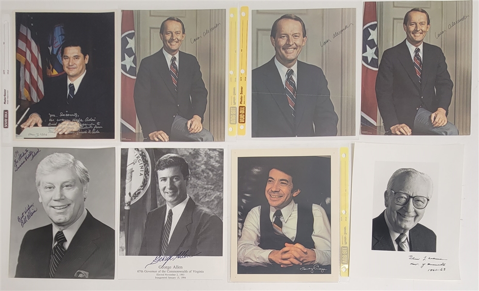 Lot of 32 Governors Autographed 8x10 Photos w/ Detailed Letter of Provenance