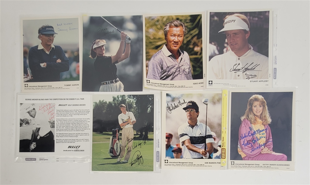 Lot of 24 Golfers Autographed 8x10 Photos w/ Detailed Letter of Provenance