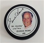 Gordie Howe Autographed Hockey Puck Beckett