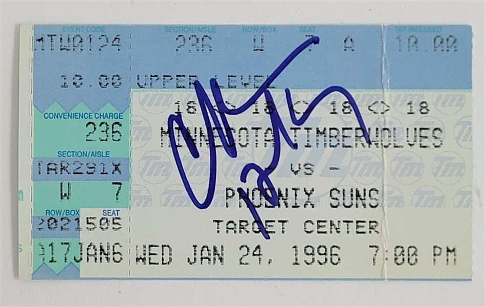 Charles Barkley Autographed 1996 Suns vs. Timberwolves NBA Ticket Beckett