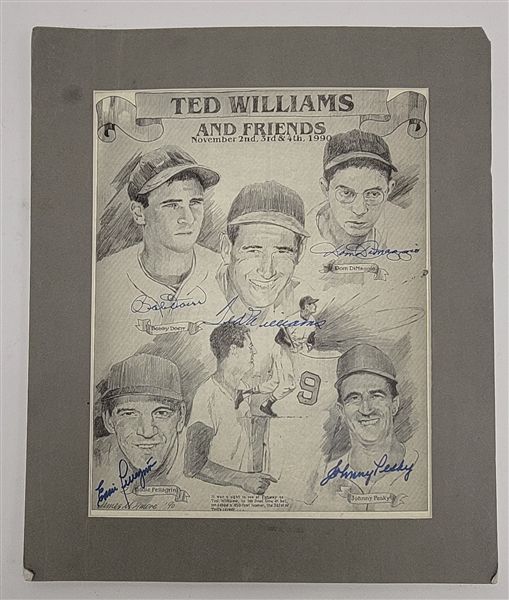 "Ted Williams And Friends" Autographed Matted 11x14 Photo w/ Beckett LOA