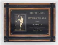 1989 Bert Blyleven Baseball Writers of America Pitcher of the Year Award California Angels w/Blyleven Signed Letter of Provenance