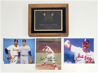 1993 Bert Blyleven Orange County Sports Hall of Fame Plaque and Signed (3) Photo Lot w/Blyleven Signed Letter of Provenance