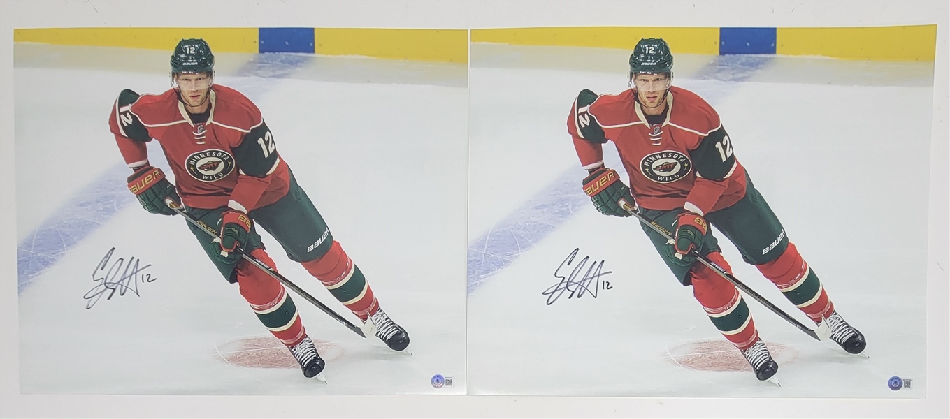 Lot of 2 Eric Staal Autographed Minnesota Wild 16x20 Photos Beckett