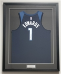 Anthony Edwards Autographed & Framed Minnesota Timberwolves Jersey Panini