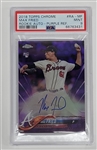 Max Fried 2018 Topps Chrome Rookie Auto - Purple Refractor Rookie Card LE #104/250 PSA 9