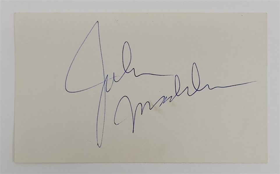 John Madden Autographed Index Card w/ Beckett LOA