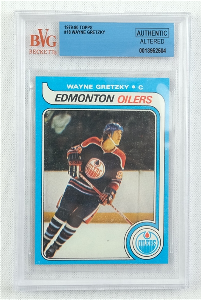 Wayne Gretzky 1979 Topps #18 Rookie Card BVG Authentic