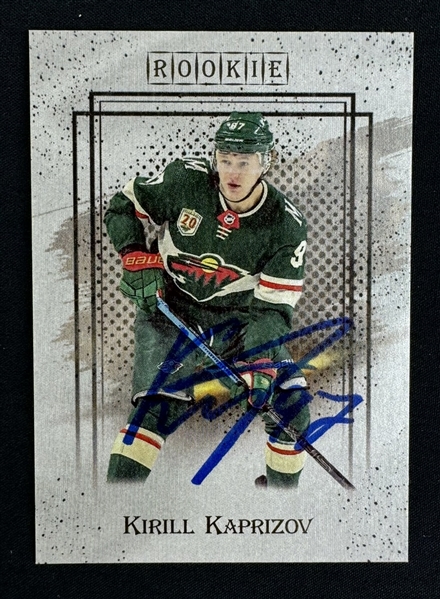 Kirill Kaprizov 2021 Autographed Russian Rookie Hockey Card Beckett