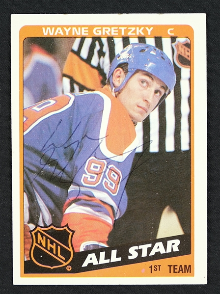 Wayne Gretzky Autographed Vintage 1983-84 Topps #154 Hockey Card Signed in Early 1980s JSA