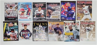 Lot of (12) Minnesota Twins Autographed Magazines & Score Cards