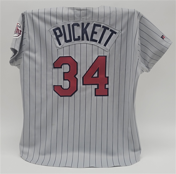 Kirby Puckett 1996 Minnesota Twins Game Jersey w/ Dave Miedema LOA *One of the Last Puckett Jerseys Ever Issued*