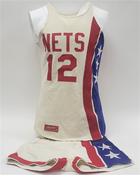 Chuck Terry 1975-76 New Jersey Nets ABA Game Used Jersey & Shorts w/ Dave Miedema LOA