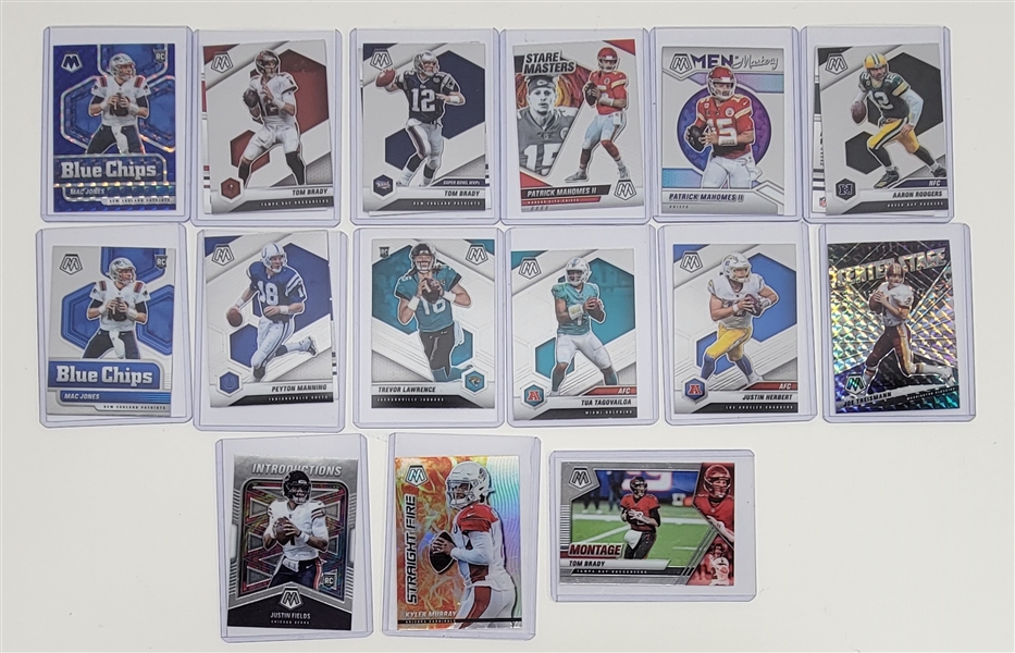 Lot of (15) 2021 Panini Mosaic Quarterback Cards