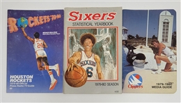 Lot of (3) 1979-80 Rockets, Sixers, & Clippers Vintage Media Guides