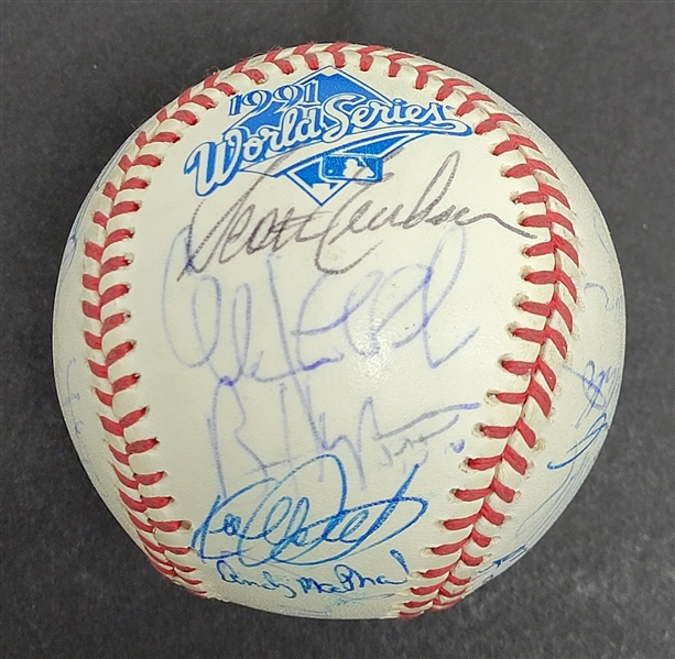 1991 Minnesota Twins Team Signed World Series Baseball w/ JSA LOA
