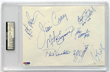 1980 USA Hockey Miracle Team Autographed Cut Signature w/ 9 Signatures Including Herb Brooks PSA/DNA
