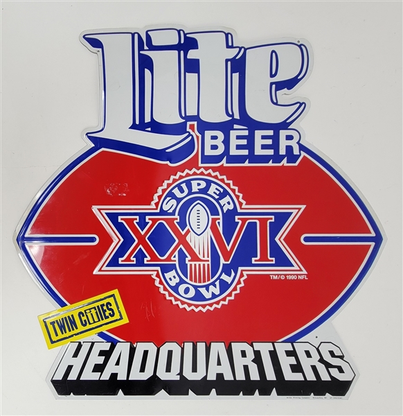 Miller Lite Super Bowl XXVI Advertising Sign
