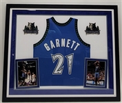 Kevin Garnett Autographed & Inscribed Framed Minnesota Timberwolves Jersey Fanatics 