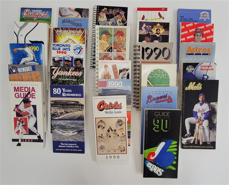 Complete Set of 1990 Baseball Media Guides