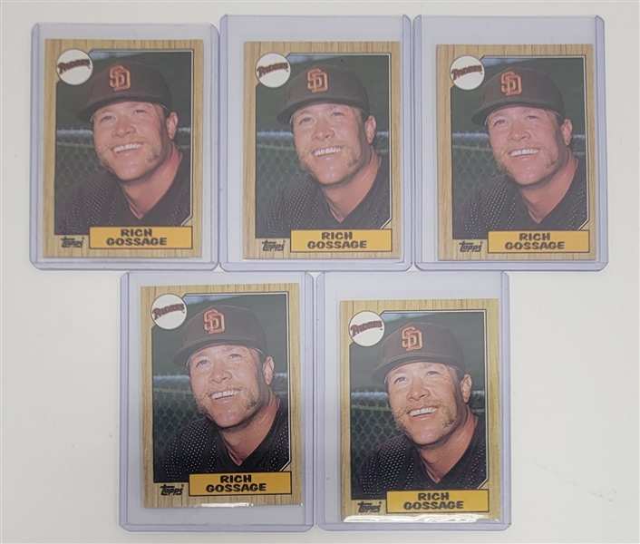 Lot of (5) 1987 Topps Rich Gossage Cards