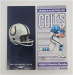 Lot of 2 Vintage Baltimore/Indianapolis Colts Media Guides