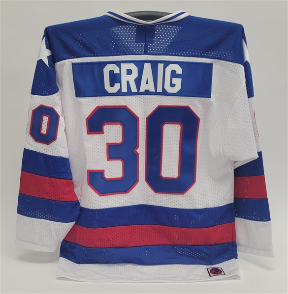 Jim Craig Autographed 1980 USA Olympic Jersey Beckett