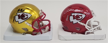 Lot of 2 Will Shields & Nick Bolton Autographed Kansas City Chiefs Mini Helmets