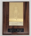 Johnny Bench Autographed "Baseballs Golden Greats" Card Plaque LE #501/10000