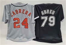 Lot of 2 Miguel Cabrera & Jose Abreu Autographed Custom Jerseys Beckett