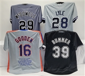 Lot of 4 Doc Gooden, Sparky Lyle, Jack McDowell, & Aaron Bummer Autographed Custom Jerseys Beckett & JSA