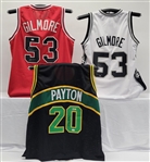 Lot of 3 Gary Payton & Artis Gilmore Autographed Custom Jerseys JSA