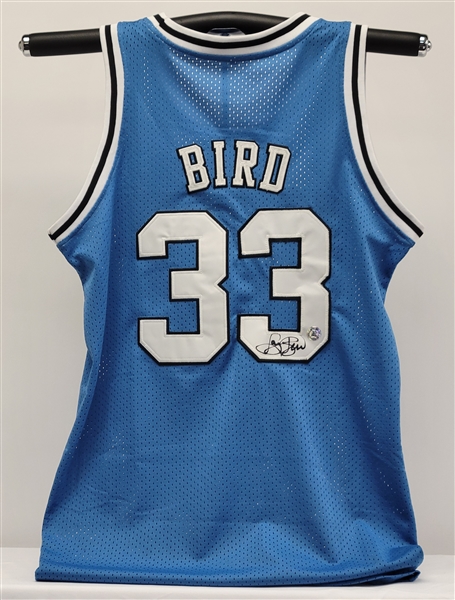 Larry Bird Autographed Custom College Jersey