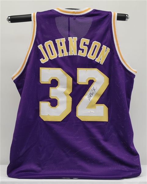 Magic Johnson Autographed Custom Jersey JSA