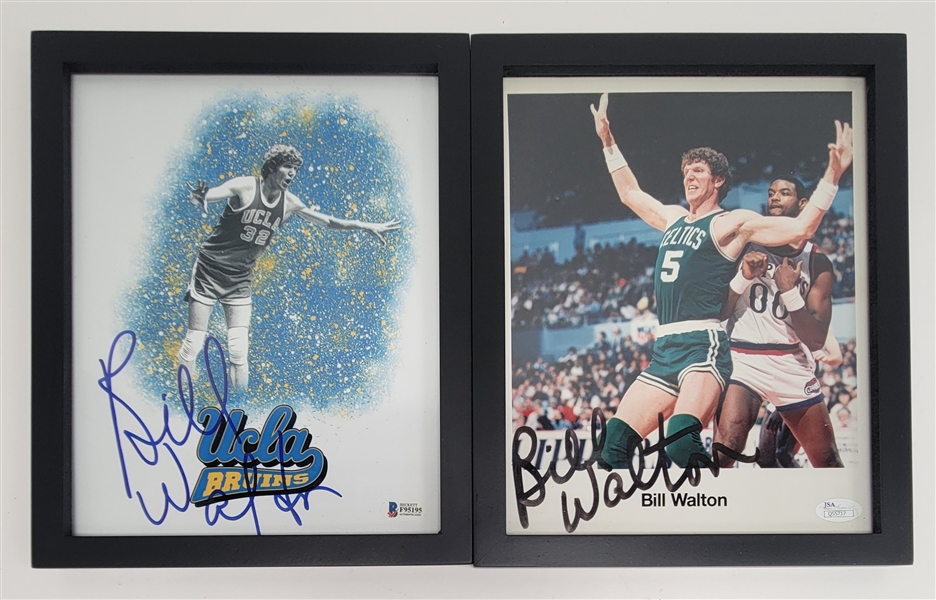 Lot of 2 Bill Walton Autographed & Framed 8x10 Photos Beckett & JSA