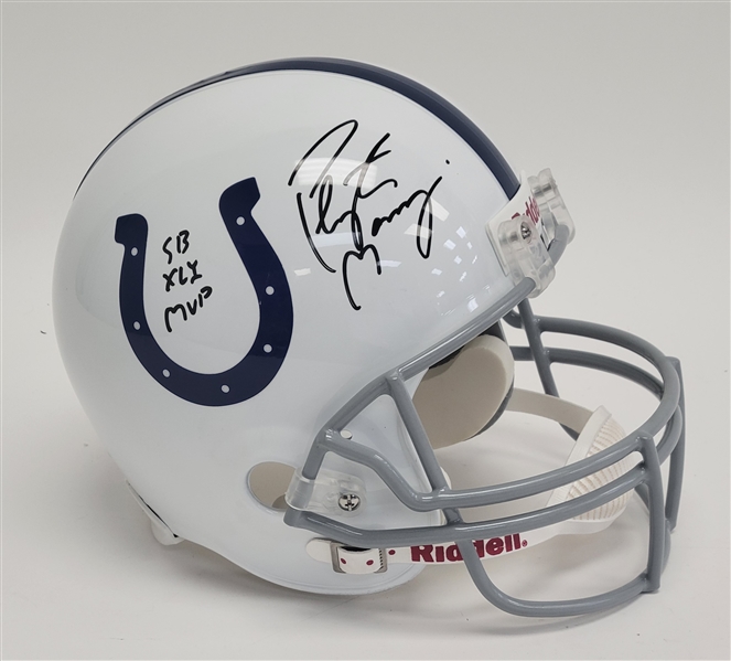 Peyton Manning Autographed & Inscribed Indianapolis Colts Full Size Replica Helmet Steiner