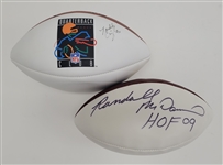 Lot of 2 Randall Cunningham & Randall McDaniel Autographed Footballs