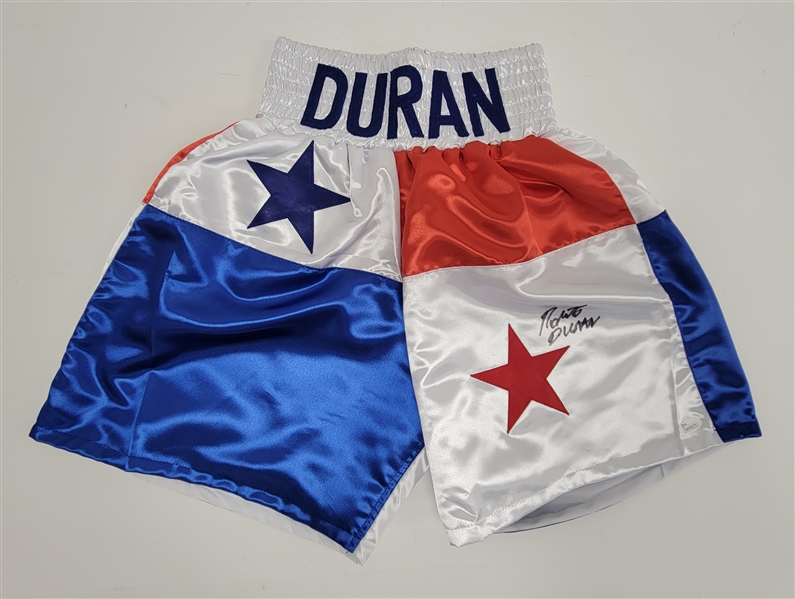 Roberto Duran Autographed Replica Boxing Shorts JSA